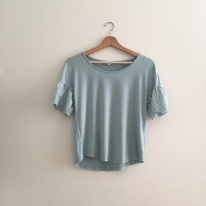 NWOT Pink Rose Ruffled Pattern Blouse